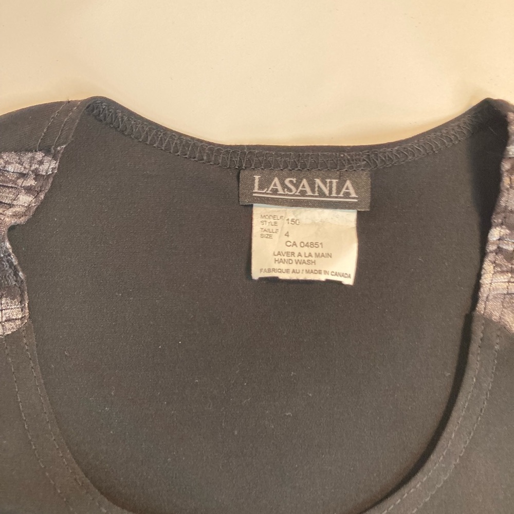 Lasania black sleeveless belt blouse 4 - Picture 2 of 5